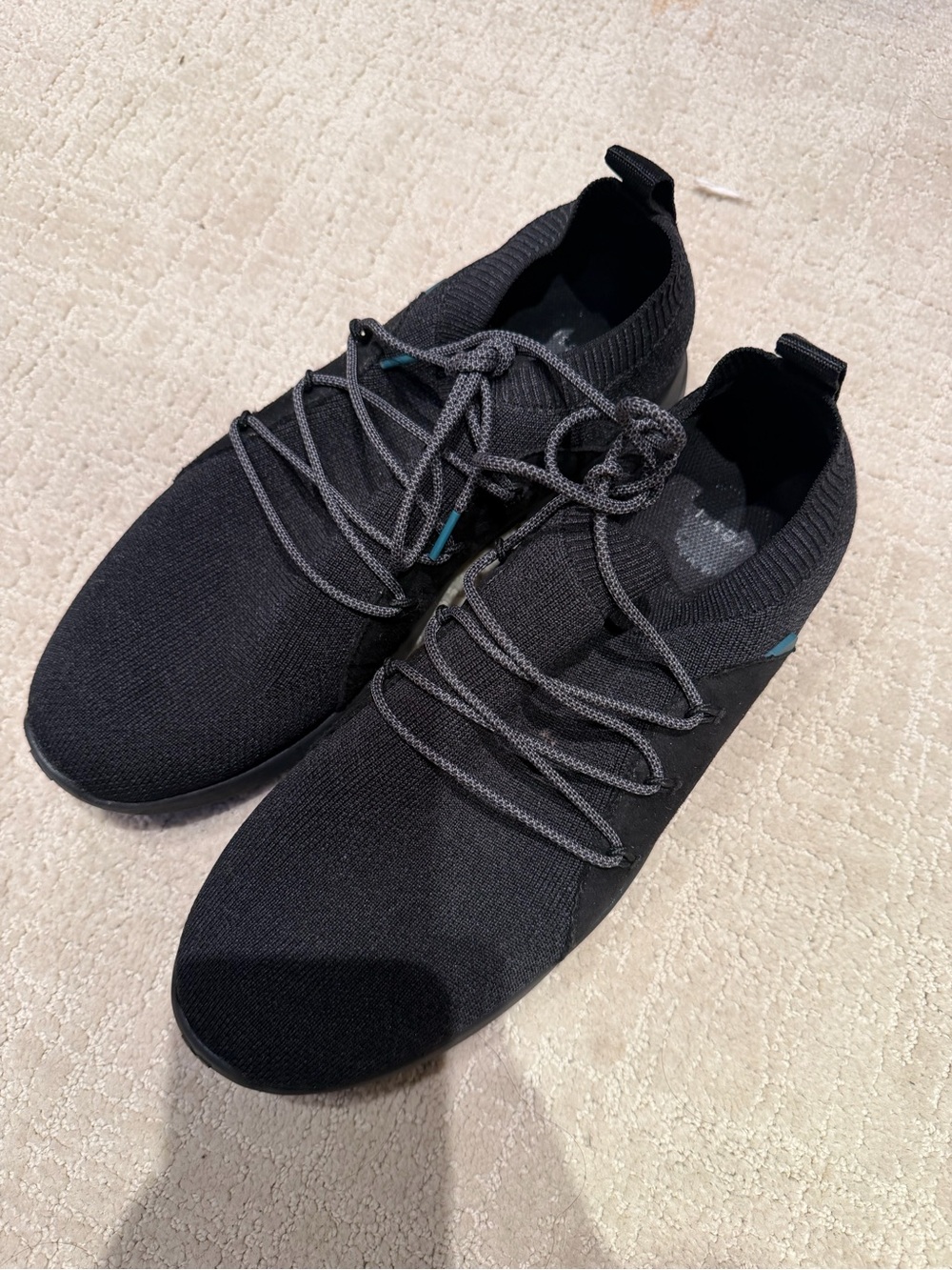Vessi Men's Black Knit Slip-On Sneakers with Gray Laces